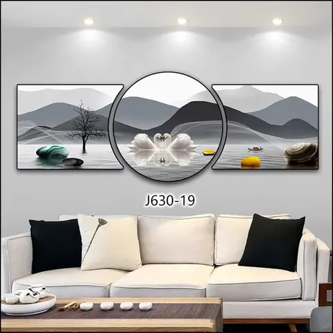 抽象 单幅 装饰画 现代简约 客厅背景墙挂画 LED带灯画