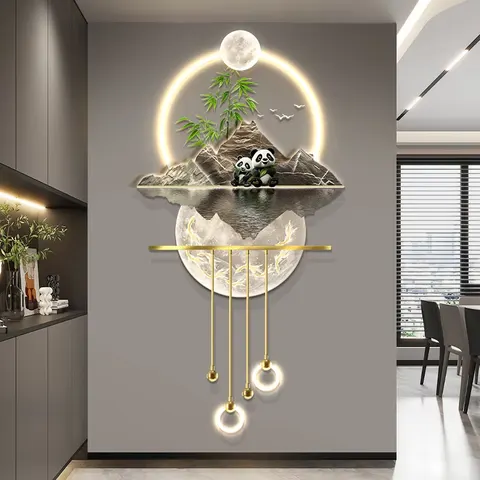 New Chinese Landscape Painting Nine Fish Picture Mural 3D Acrylic Led Art Acrylic Led Wall Art 3D Acrylic Led Wall Art