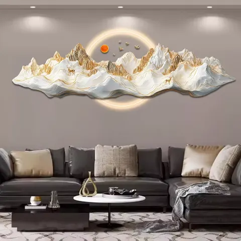 New Chinese Style LED Atmosphere Wall Lamp Painting Sofa Background Wall Decor Painting High-grade Living Room Hanging Picture