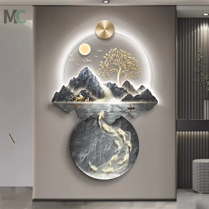 New Chinese Style Porch Wall Decor Painting Atmosphere Landscape Corridor Hanging Painting Into the Led Painting