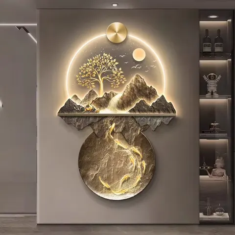 New Chinese Style Porch Wall Decor Painting Atmosphere Landscape Corridor Hanging Painting Into the Led Painting