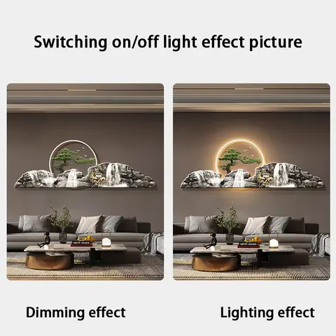 New Chinese Style Welcome Pine Art Home Decoration Paintings UV Engraving Acrylic LED Painting