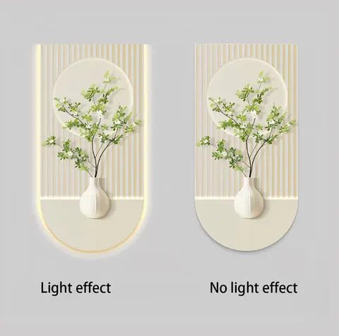 植物 单幅 装饰画 现代简约 客厅背景墙挂画 LED带灯画