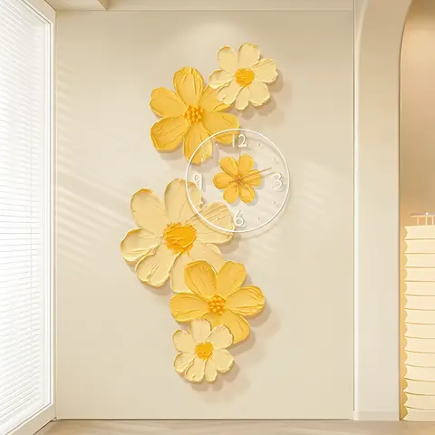 繁花 单幅 装饰画 现代简约 客厅背景墙挂画 LED带灯画