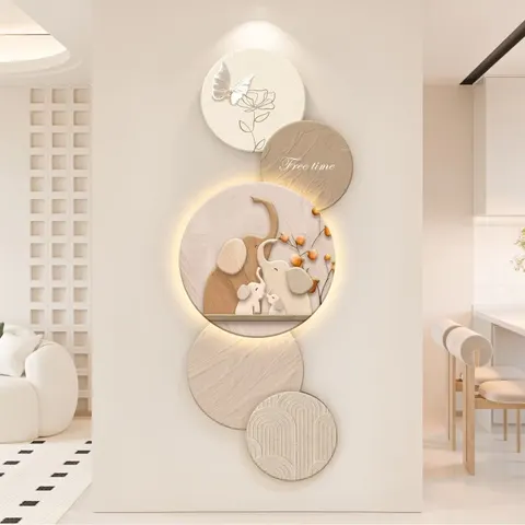 New Creative Cream Style Art Decor Painting Corridor Background Wall Art LED Painting