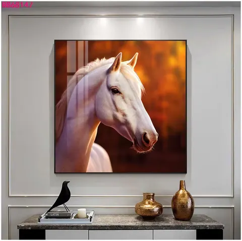 New Creative Horse PS Linoleum Decorative Painting Home Decoration Crystal Diamonds Mural Crystal Porcelain Painting