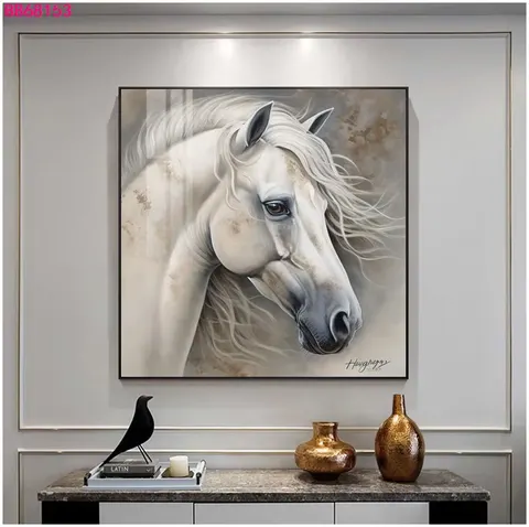 New Creative Horse PS Linoleum Decorative Painting Home Decoration Crystal Diamonds Mural Crystal Porcelain Painting