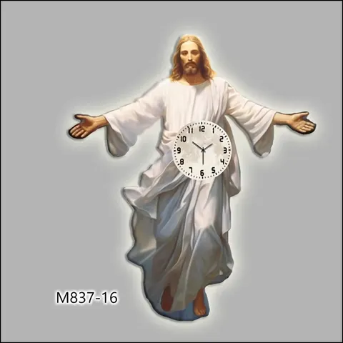 New Creative Large Size Jesus Portrait Christian Wall Art Deco Mural Modern Religious Art LED Light Home Decorative Painting