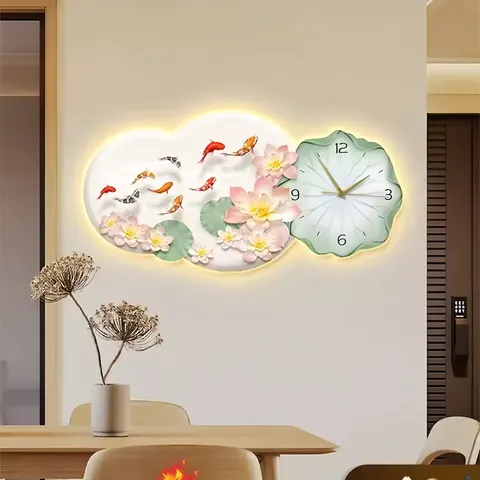New Creative Restaurant Wall Hanging Pictures Wall Art LED Light Painting Crystal Porcelain Painting Art Decor Painting