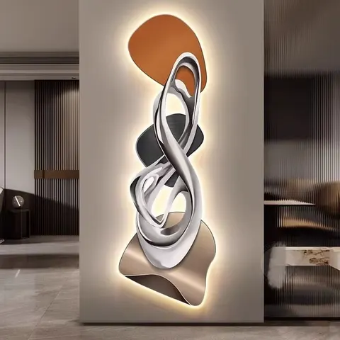 New Creative Stone to Run Into the Home Acrylic Crystal Porcelain Wall Art LED Light Painting Home Decoration