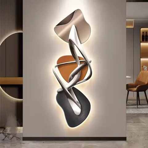 New Creative Stone to Run Into the Home Acrylic Crystal Porcelain Wall Art LED Light Painting Home Decoration