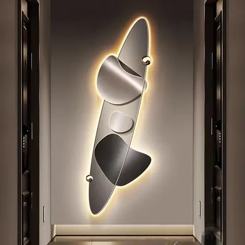 New Creative Stone to Run Into the Home Acrylic Crystal Porcelain Wall Art LED Light Painting Home Decoration