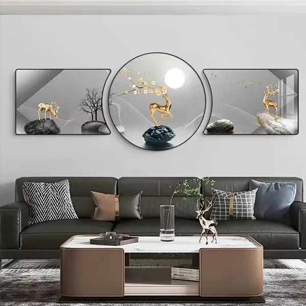 抽象 单幅 装饰画 现代简约 客厅背景墙挂画 LED带灯画