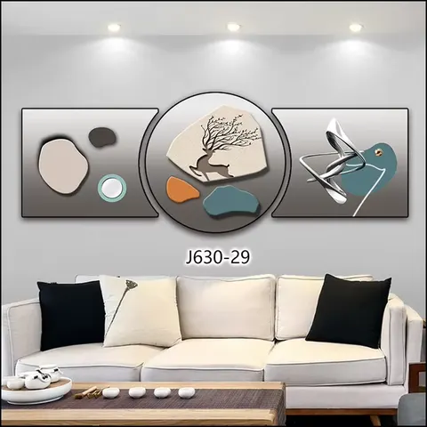 抽象 单幅 装饰画 现代简约 客厅背景墙挂画 LED带灯画