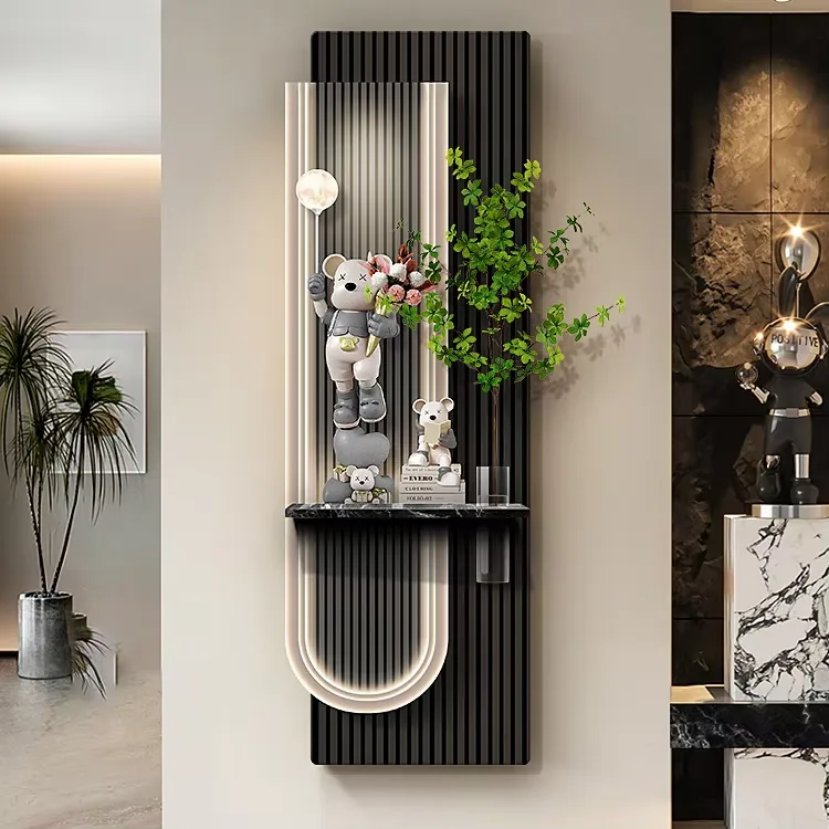 New Creativity Corridor Background Wall Crystal Porcelain Painting Hydroponic Plants Glowed LED Decor Painting