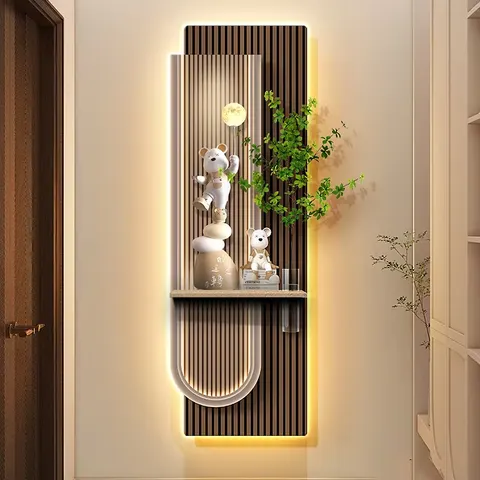 New Creativity Corridor Background Wall Crystal Porcelain Painting Hydroponic Plants Glowed LED Decor Painting