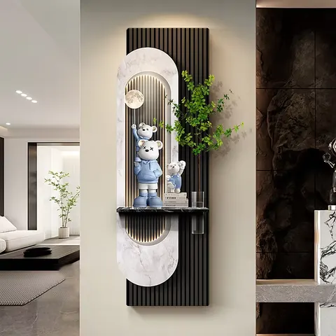 New Creativity Corridor Background Wall Crystal Porcelain Painting Hydroponic Plants Glowed LED Decor Painting