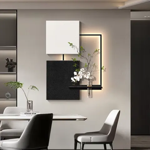 New Creativity Hydroponics Houseplants Living Room Art Decor Paintings Picture of Nine Fishes Moon Glowed LED Painting