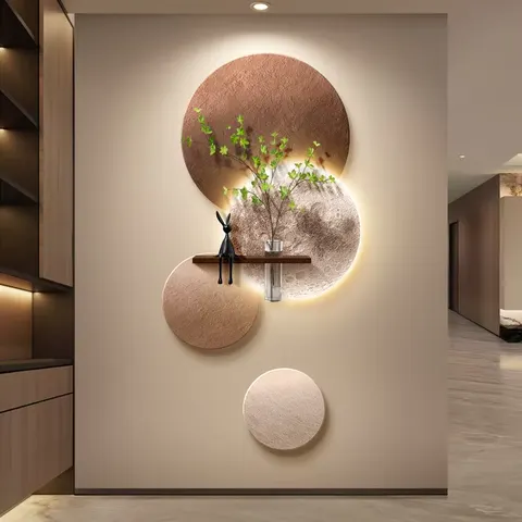 植物 单幅 装饰画 现代简约 玄关背景墙挂画 LED带灯画
