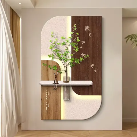 New Design Creamy Style Hydroponic Plants Entrance Hall Art Decor Painting Three-dimensional Sandstone Home Decor Paintings