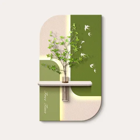 New Design Creamy Style Hydroponic Plants Entrance Hall Art Decor Painting Three-dimensional Sandstone Home Decor Paintings