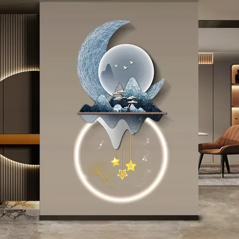New Design Landscape Deer Led Light Painting Uv Printing Edge Cutting Abstract Painting Wall Home Art Decor Painting