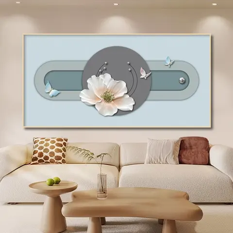 New Idea Handmade Production Three-dimensional Relief Sculpture Home Decor Painting LED Decor Painting Flower Painting