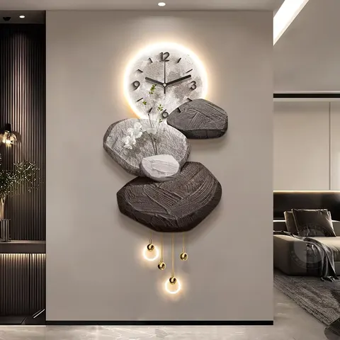 New Idea Metal Pendant Acrylic LED Painting Corridor Entrance Hall Sandstone Art Home Decor Paintings
