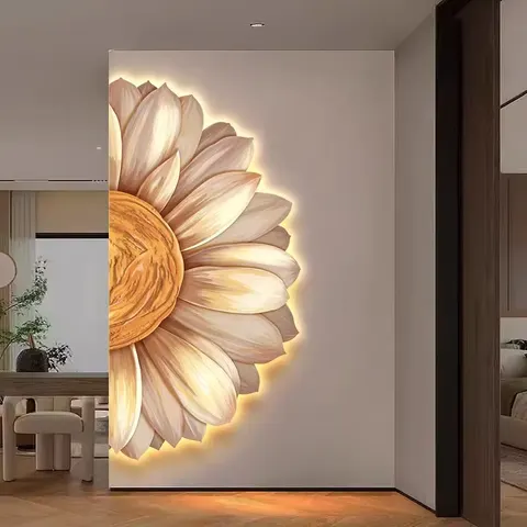 New Launch Sunflower Sun Porch Decorative Painting Wall Decor Home Decor Wall Art LED Light Painting