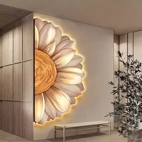 New Launch Sunflower Sun Porch Decorative Painting Wall Decor Home Decor Wall Art LED Light Painting