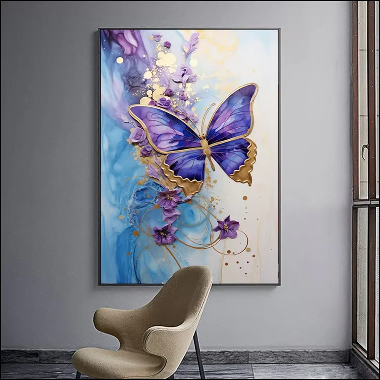 New Modern butterfly High-grade Hand-painted Porch Murals Home Decor Painting and Wall Art Other Paintings