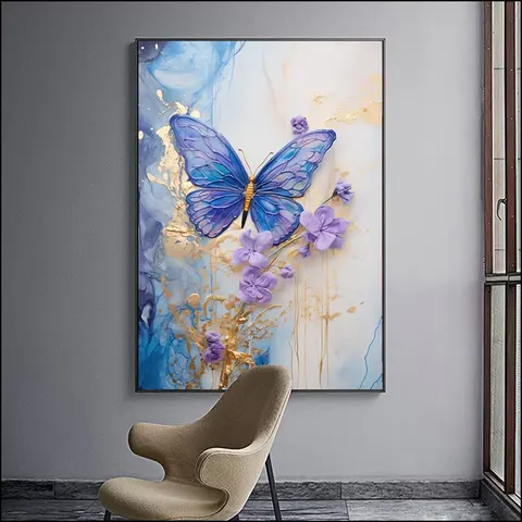 New Modern butterfly High-grade Hand-painted Porch Murals Home Decor Painting and Wall Art Other Paintings