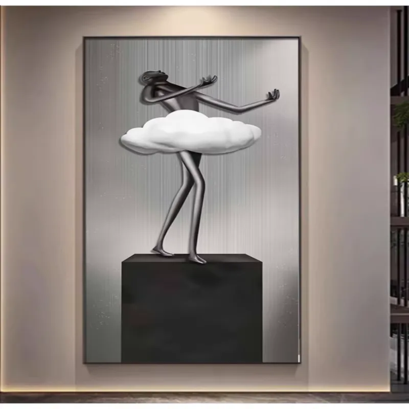 New Product Creativity Modern Entry Art Dance Decorative Painting Living Room Corridor Vertical Version LED Light Painting