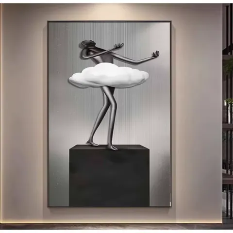New Product Creativity Modern Entry Art Dance Decorative Painting Living Room Corridor Vertical Version LED Light Painting
