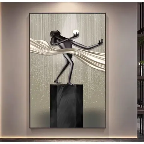 New Product Creativity Modern Entry Art Dance Decorative Painting Living Room Corridor Vertical Version LED Light Painting