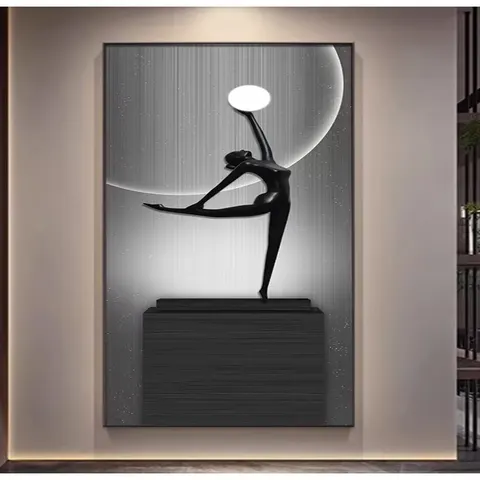 New Product Creativity Modern Entry Art Dance Decorative Painting Living Room Corridor Vertical Version LED Light Painting