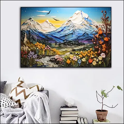 New Product Launch Living Room Background Wall Crystal Porcelain Painting Scenery Art Home Decor Painting