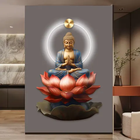 抽象 单幅 装饰画 现代简约 玄关背景墙挂画 LED带灯画