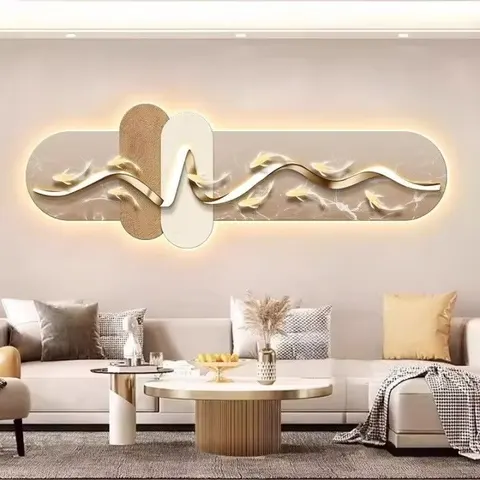 New Products on the Market Light Luxury Living Room Wall Art Designer Home Decor Wall Art LED Light Painting