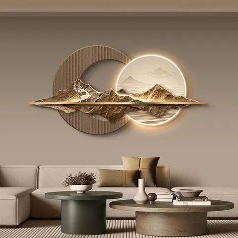 Newly Launched Sandstone Crystal Porcelain Acrylic LED Painting Sofa Background Wall Art Decor Painting