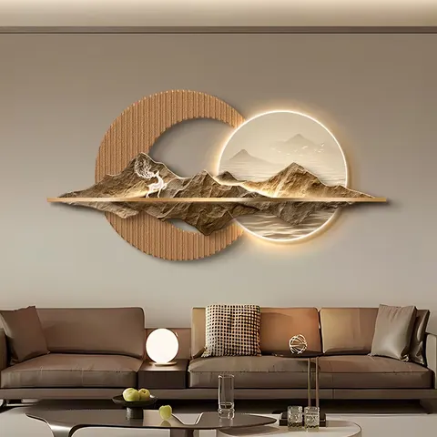 Newly Launched Sandstone Crystal Porcelain Acrylic LED Painting Sofa Background Wall Art Decor Painting