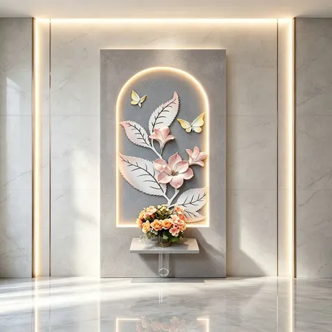 Newly Launched Sandstone Hydroponics Green Plants Art Decorative Painting 3D Three-dimensional LED Decorative Painting