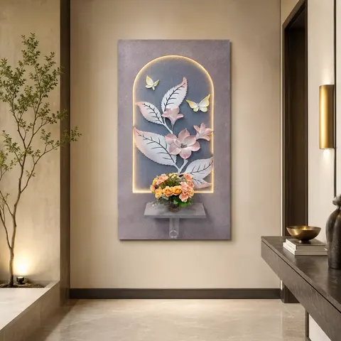 植物 单幅 装饰画 现代简约 客厅背景墙挂画 LED带灯画