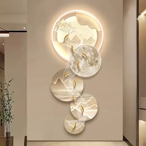 Nine Fish Diagram Acrylic LED Painting  UV Print Art Home Decoration Wall Art Painting