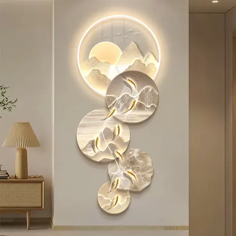 Nine Fish Diagram Acrylic LED Painting  UV Print Art Home Decoration Wall Art Painting