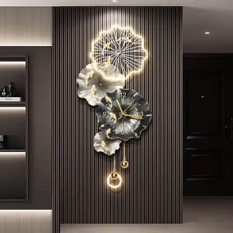 锦鲤 单幅 装饰画 现代简约 客厅背景墙挂画 LED带灯画