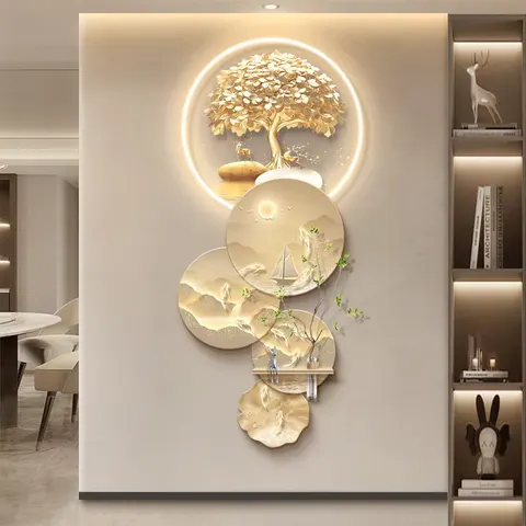 Nine Fish Diagram Elk Art Home Decor Painting Corridor Backdrop Wall Acrylic LED Painting