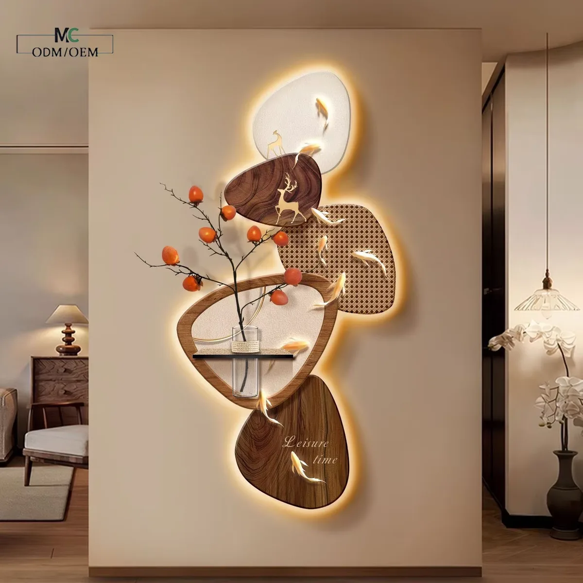 Nine Fish Diagram Entrance Hall Art Decor Painting  Creativity Hydroponics Houseplants Sandstone Fabric Wall Painting