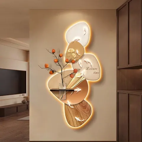 Nine Fish Diagram Entrance Hall Art Decor Painting  Creativity Hydroponics Houseplants Sandstone Fabric Wall Painting