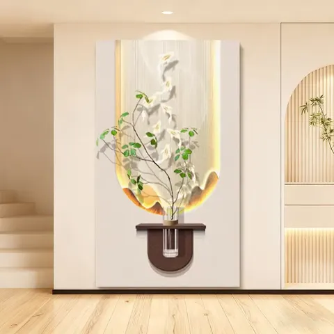 Nine Fish Diagram Entrance Hall Art Home Decor Paintings Corridor Background Wall Glowed LED Paintings